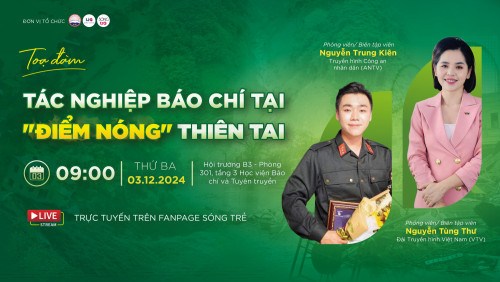 Sinh viên Báo chí sẽ tổ chức Tọa đàm trực tuyến: Tác nghiệp báo chí tại “điểm nóng’’ thiên tai